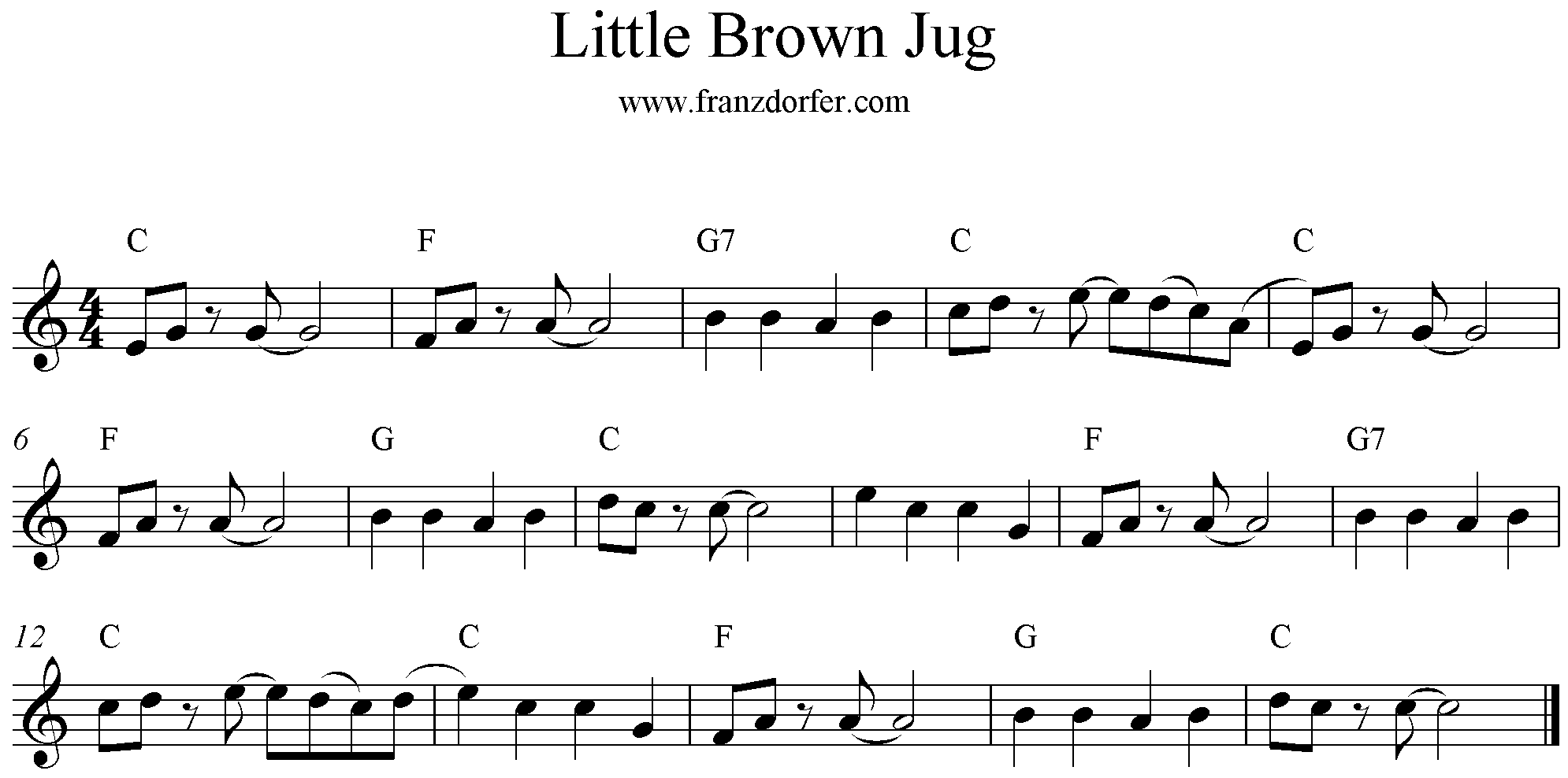 Noten Little Brown Jug- Bb instrumenet